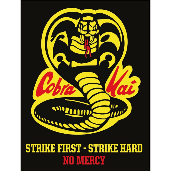 Cobra Kai No Mercy Print 40cm x 30cm Svart/Gul/Röd Black/Yellow/Red 40cm x 30cm