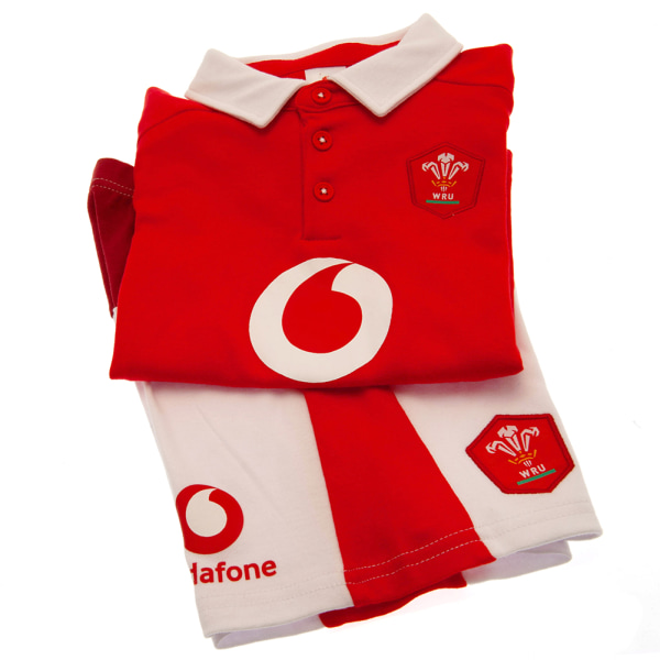 Wales RU Baby Home Kit T-shirt & shorts Set 9-12 månader Röd/Whi Red/White 9-12 Months