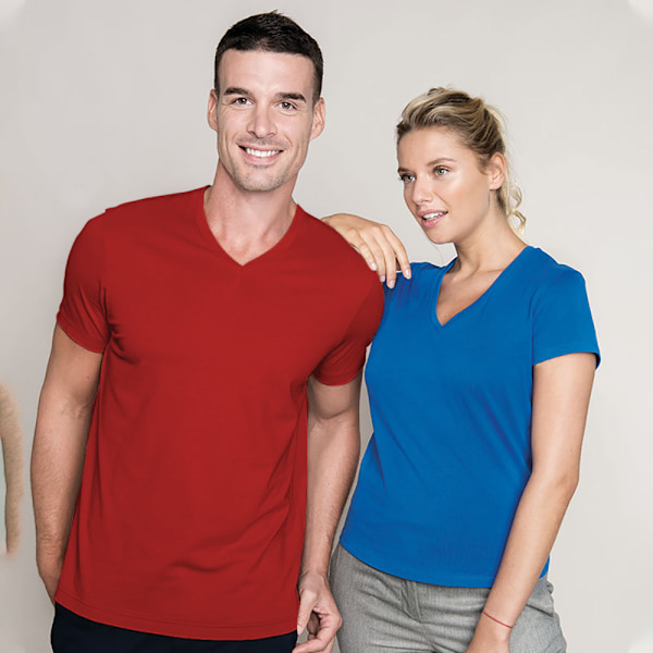 Kariban herr kortärmad V-ringad Slim Fit T-shirt XL röd Red XL