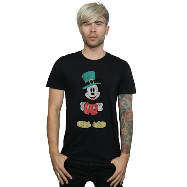 Disney herr Mickey Mouse Leprechaun hatt T-shirt XXL svart Black XXL