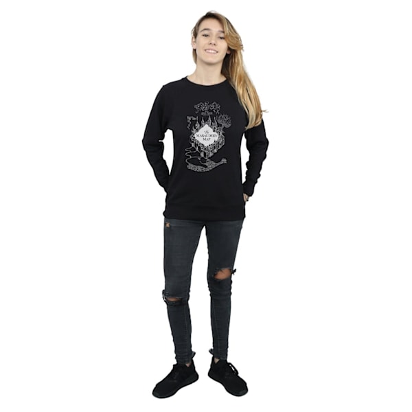 Harry Potter Dam/Kvinnor The Marauder´s Map Sweatshirt M Svart Black M