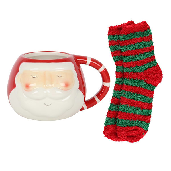 Something Different Santa Claus Julmugg och Sockset Ett Red/White/Green One Size