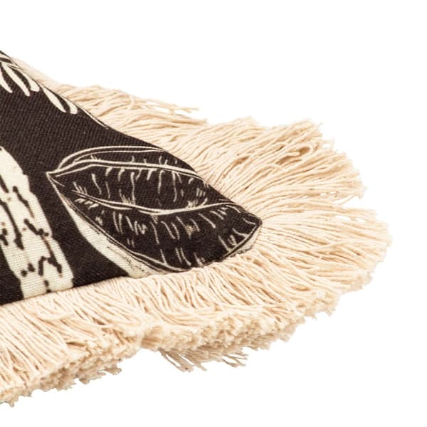 Paoletti Colonial Prydnadskudde med Fransar, Palmträd, 45cm x 45cm E Espresso 45cm x 45cm