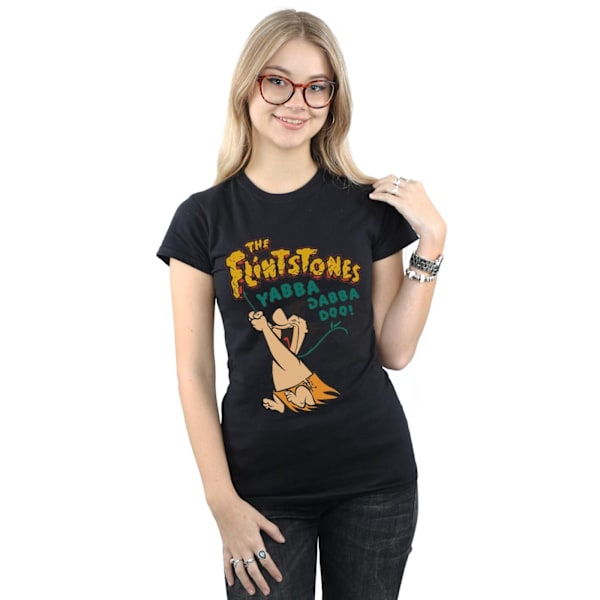 The Flintstones Dam/Damer Fred Yabba Dabba Doo Bomull T-shirt Black S