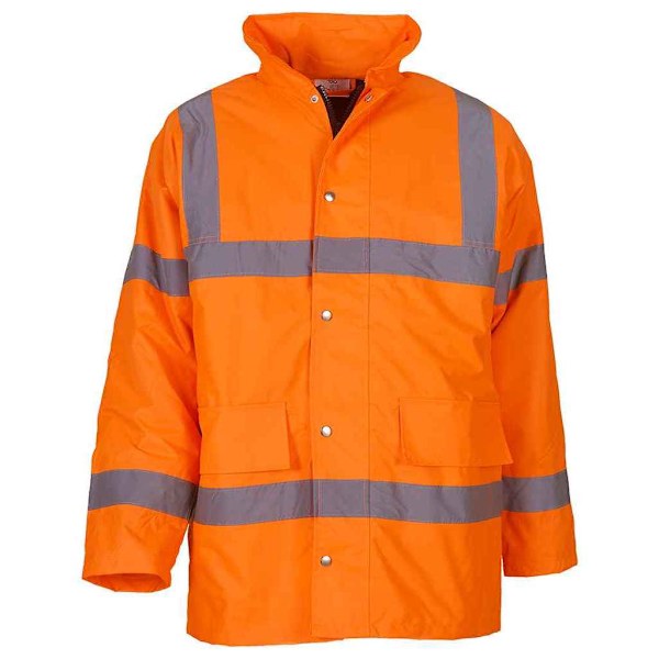 Yoko Unisex Vuxen Klassisk Motorväg Hi-Vis Säkerhets Vadderad Jacka Orange 5XL