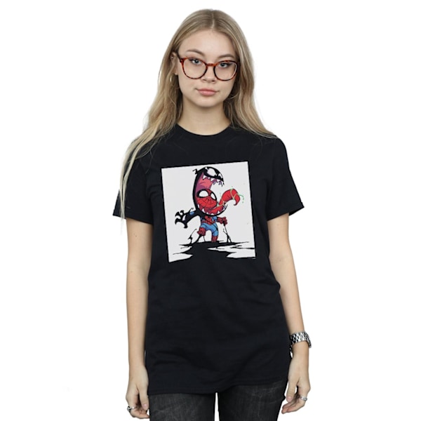 Marvel Dam/Damer Spider-Man Venom Cartoon Bomull Boyfriend Black 3XL