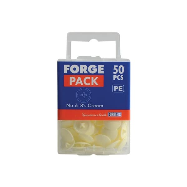 Forgefix Pozi-kompatibelt täcklock kräm nr 6-8 Forge Pack 50 C Multi Colour Cream No.6-8
