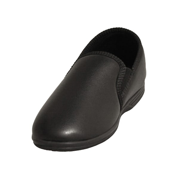 Zedzzz herr Ivor Grain Upper Twin Gusset tofflor 9 UK svart Black 9 UK