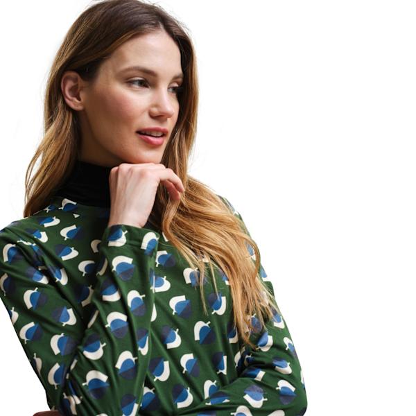 Regatta Dam/Kvinnor Orla Kiely Bladmönster Långärmad T-shirt Shadow Elm Emerald 10 UK