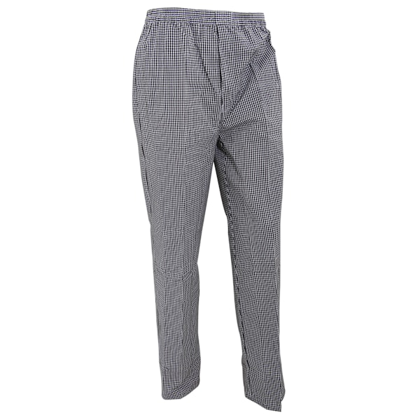 Premier Unisex Pull-on Kockbyxor / Catering Arbetskläder (2-pack) Black/White Check XS
