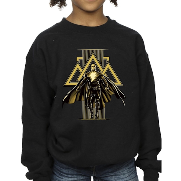 DC Comics Girls Black Adam Rising Golden Symbols Sweatshirt 7-8 Black 7-8 Years