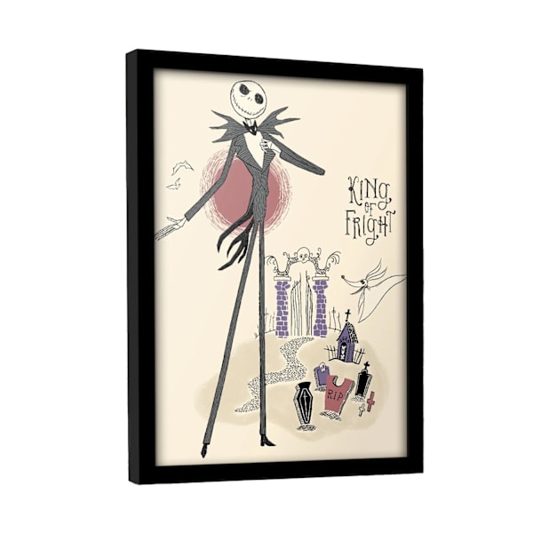 Nightmare Before Christmas King of Fright Inramad Poster 40cm x Cream/Black 40cm x 30cm