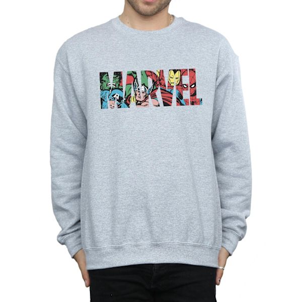 Marvel Comics herr Infill Logo Sweatshirt 3XL Sports Grey Sports Grey 3XL