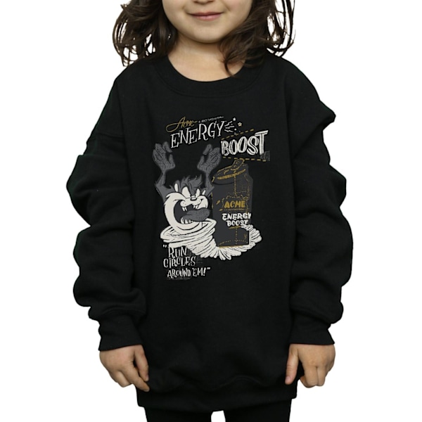 Looney Tunes Girls Taz Energy Boost Sweatshirt 12-13 år Svart Black 12-13 Years