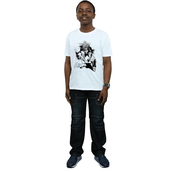 DC Comics Boys Lobo Sketch T-shirt 12-13 år Vit White 12-13 Years