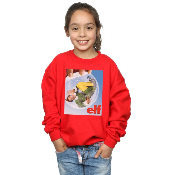 Elf Girls Snow Globe Poster Sweatshirt 12-13 år Röd Red 12-13 Years