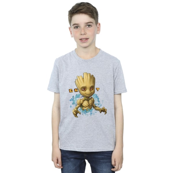 Guardians Of The Galaxy Boys Groot Flowers T-shirt 9-11 år S Sports Grey 9-11 Years