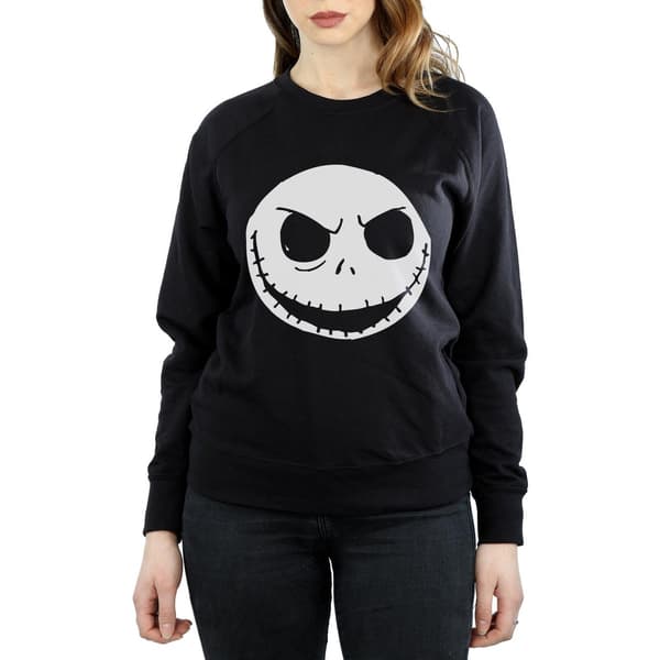 Nightmare Before Christmas Dam sweatshirt i bomull för kvinnor Black S