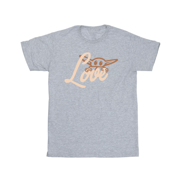 Star Wars Girls Grogu Love Bomull T-shirt 12-13 År Sports Grå Sports Grey 12-13 Years