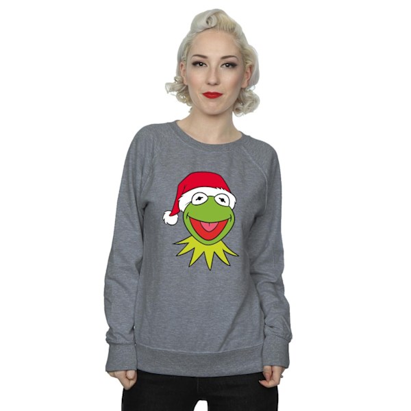 Disney Dam/Damer Mupparna Kermit Jul Huvud Sweatshirt S Dark Grey Heather S