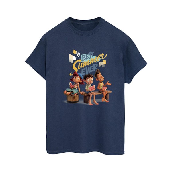 Disney Dam/Kvinnor Luca Bästa Sommaren Någonsin Bomull Pojkvän T-Shirt - S Navy Blue 4XL