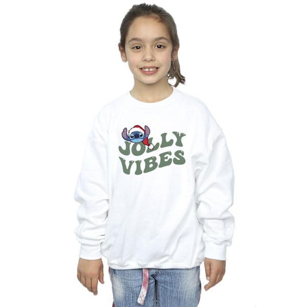 Disney Girls Lilo & Stitch Jolly Chilling Vibes Sweatshirt 3-4 White 3-4 Years