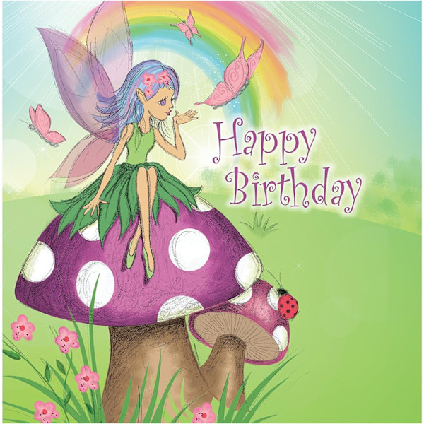 Creative Converting Fancy Fairy Happy Birthday Servetter (Förpackning om 16) Multicoloured One Size