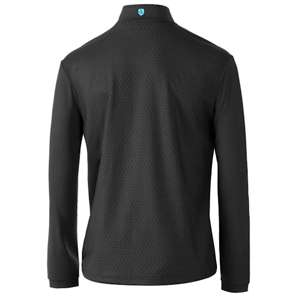 Island Green Herr Abstract Zip Neck Golf Base Layer Top L Svart Black/Charcoal L