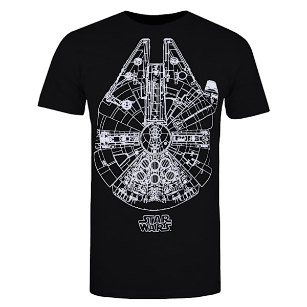 Star Wars T-shirt Millennium Falcon för män, M, svart Black M