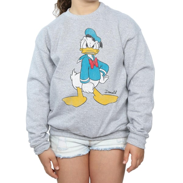 Disney Girls Donald Duck Angry Sweatshirt 9-11 år Sports Grey Sports Grey 9-11 Years