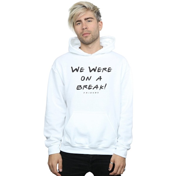 Friends Mens We Were On A Break Text Hoodie S Vit White S