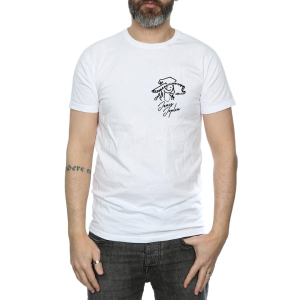 Janis Joplin Herr Outline Sketched T-Shirt XXL Vit White XXL