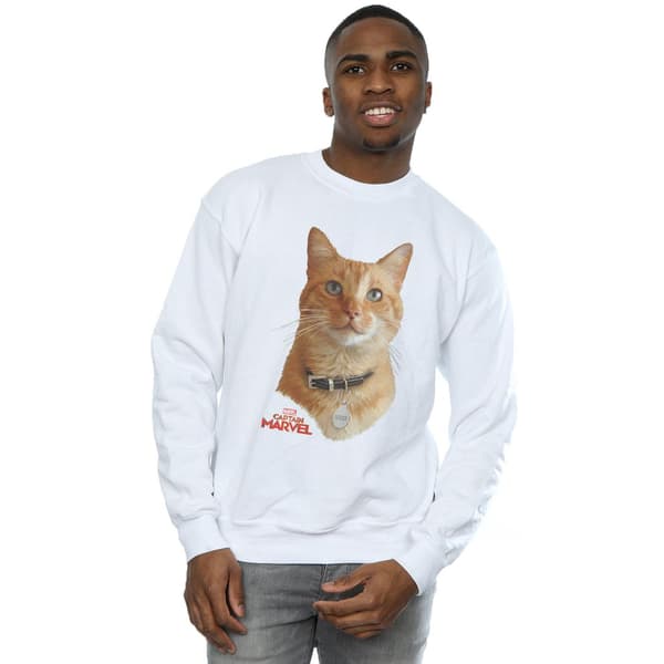 Marvel Herr Captain Marvel Goose Foto Sweatshirt M Vit White M
