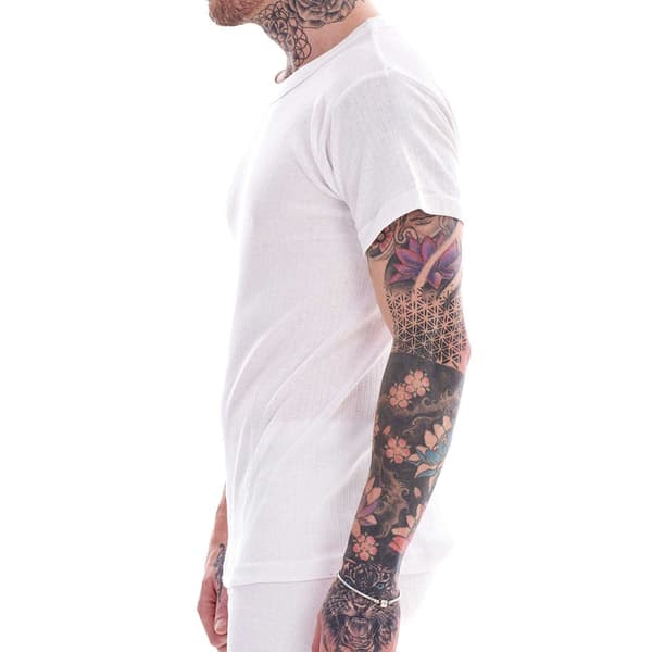 Heatforce Termisk V-ringad Kortärmad Baselayer Topp för Herr (Pac White XXL