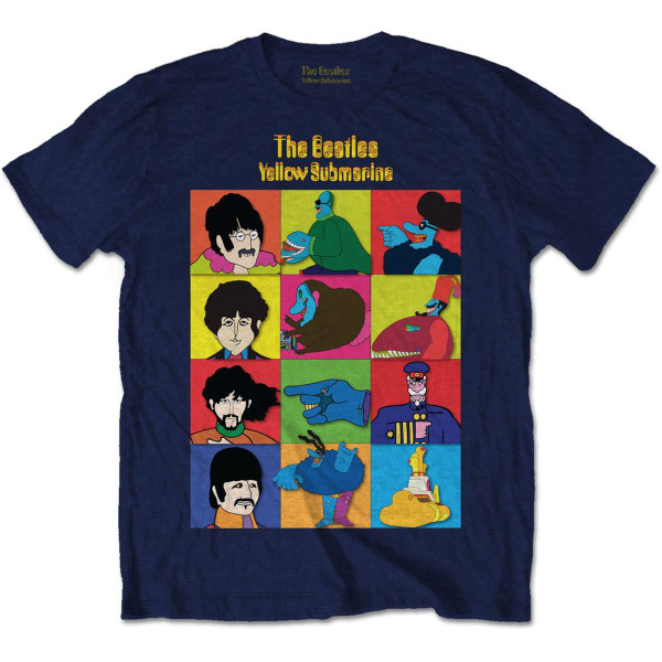 The Beatles unisex gula ubåtskaraktärer T-shirt M Navy Blue M