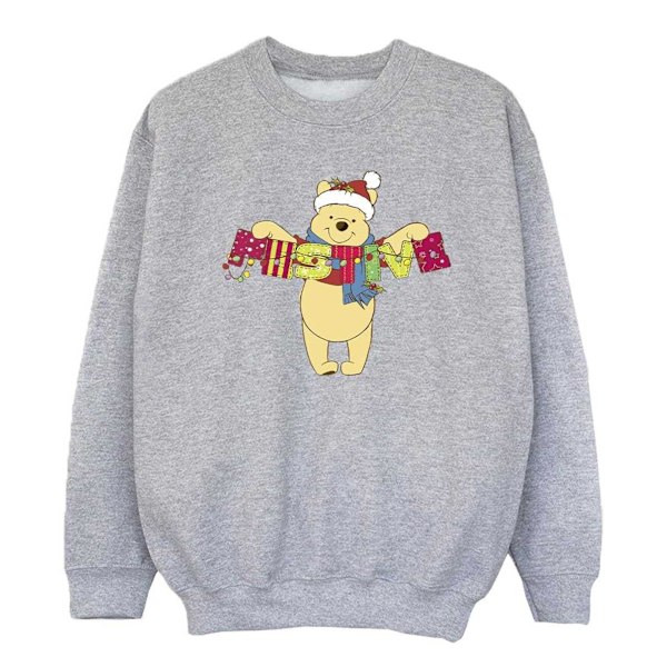 Disney Girls Winnie The Pooh Festive Sweatshirt 3-4 år Sport Sports Grey 3-4 Years