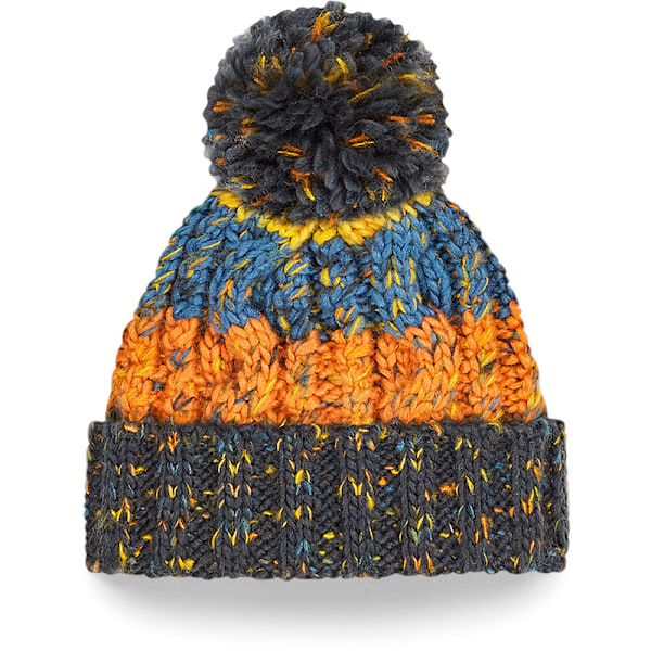 Beechfield Junior Corkscrew Pom Pom Beanie One Size Retro Blues Retro Blues One Size