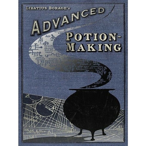 Harry Potter Potion Making Inramad Canvas Tryck 60cm x 80cm Blå Blue/Black 60cm x 80cm
