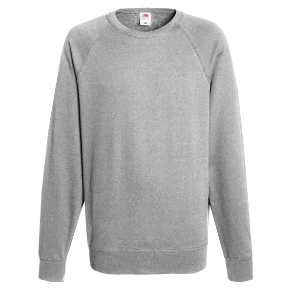 Fruit Of The Loom Herr Lätt Raglan Sweatshirt (240 GSM) Heather Grey XL