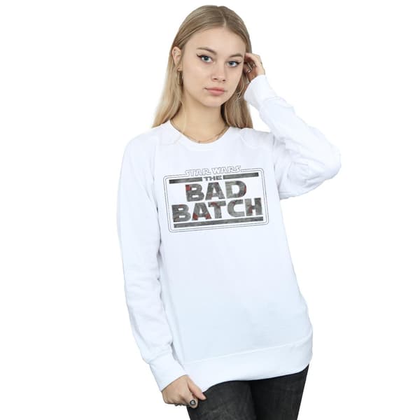 Star Wars Dam/Damer The Bad Batch Texturlogotyp Sweatshirt X White XXL