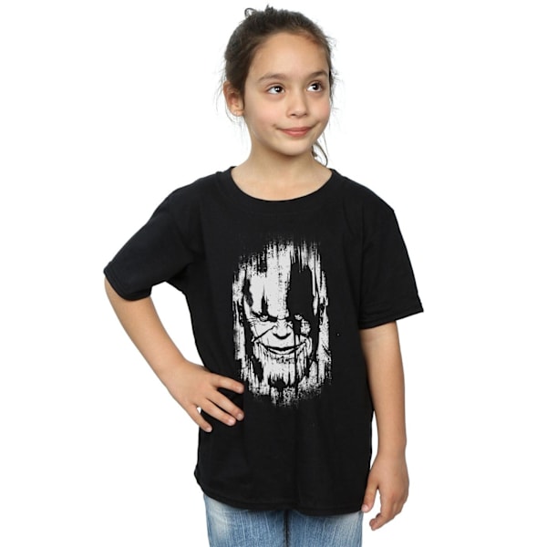 Marvel Girls Avengers Infinity War Thanos Face Bomull T-shirt 9 Black 9-11 Years