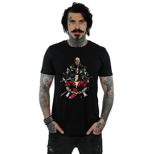 DC Comics Shazam Team Up T-shirt för män, 4XL, svart Black 4XL