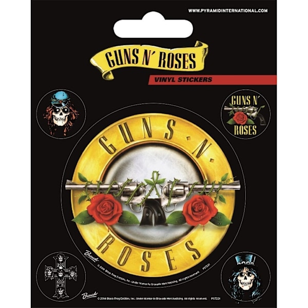 Guns N' Roses Vinyl Bullet Logodekaler (5-pack) En Storlek Multi Multicoloured One Size