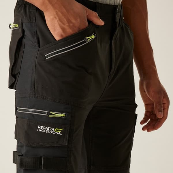 Regatta Professional Softshell Stretch Arbetsbyxor för Män 36L B Black 36L