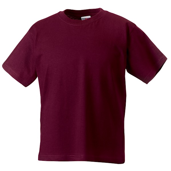 Jerzees Schoolgear Barnens Klassiska Enfärgade T-shirt (2-pack) Burgundy 11-12