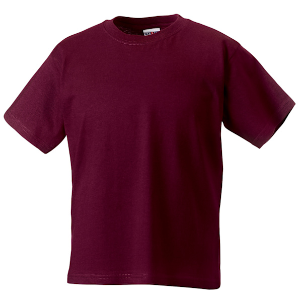 Jerzees Schoolgear Barnens Klassiska Enfärgade T-shirt (2-pack) Burgundy 9-10