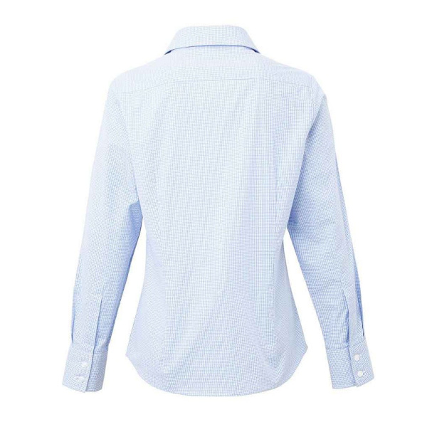 Premier Dam/Dam Micro Rutig Bomull Långärmad S Light Blue M