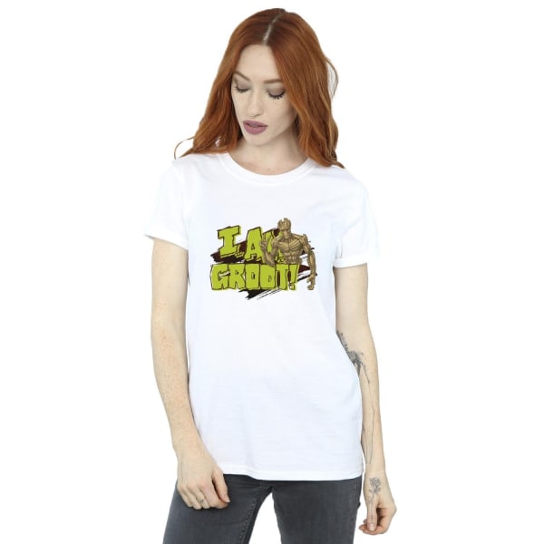 Guardians Of The Galaxy Womens/Ladies I Am Groot Cotton Boyfrie White XL