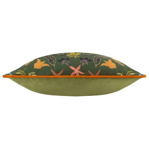 Wylder Kantförsedd Kuddfodral i Sammet med Lemurer 43cm x 43cm Smaragdgrön Emerald 43cm x 43cm