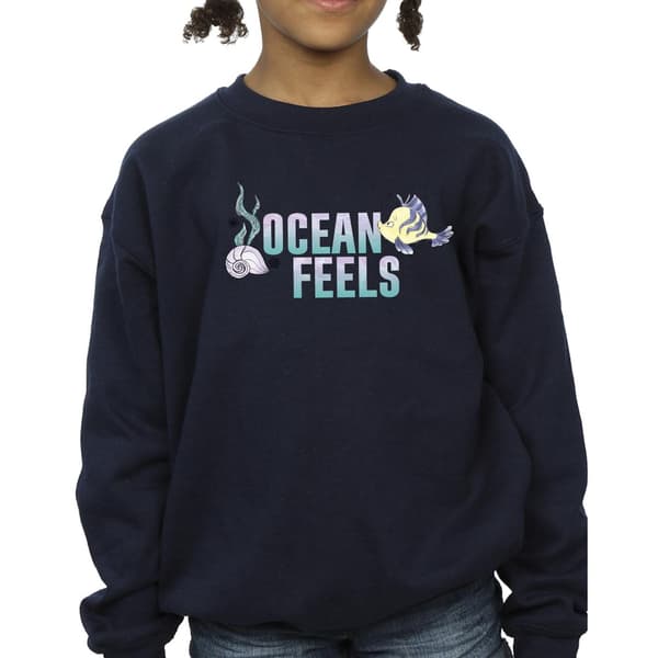 Disney Flickor Den Lilla Sjöjungfrun Ocean Tröja 3-4 År Marinblå Navy Blue 3-4 Years